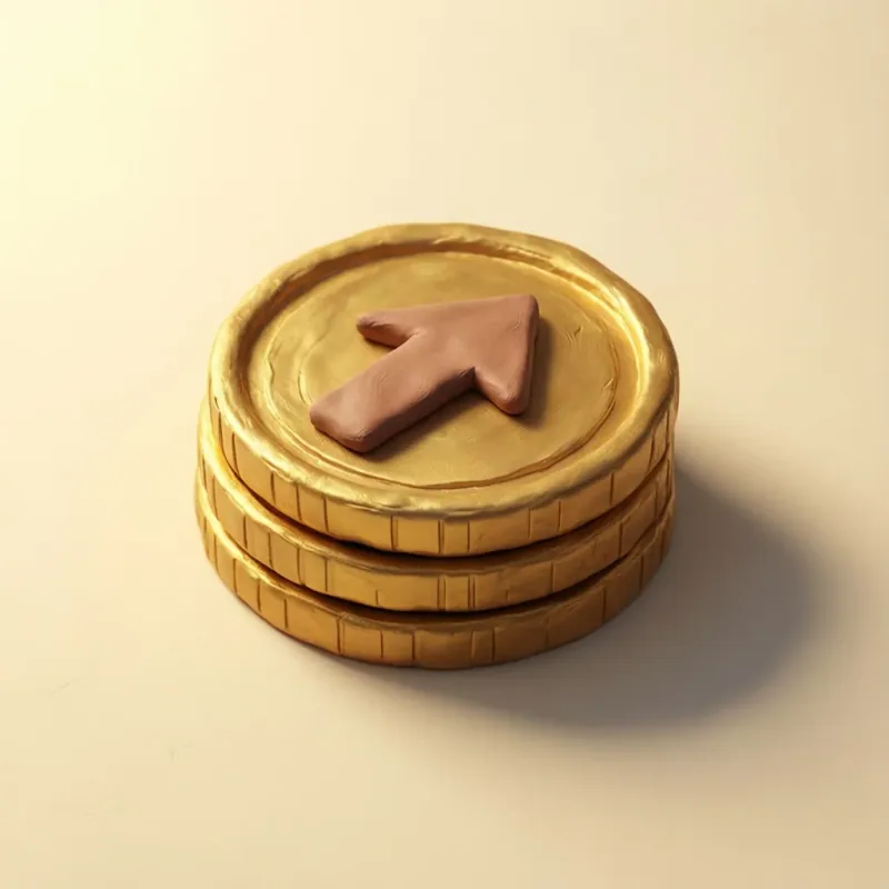 Ilustração 3D de moedas douradas empilhadas