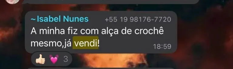 Print WhatsApp — depoimento de aluna
